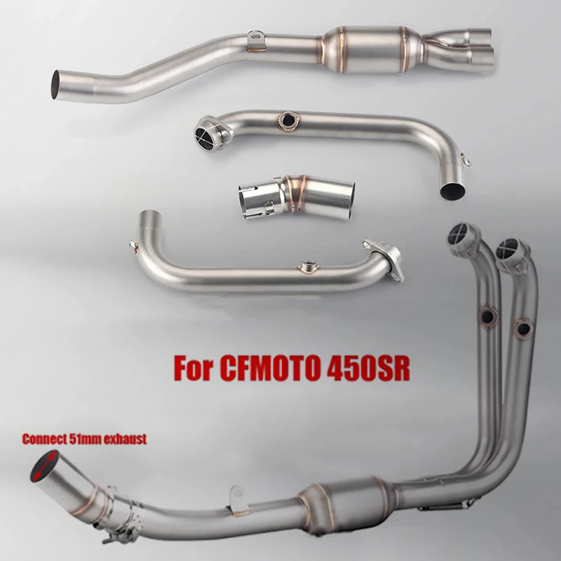 Escape deportivo acero inoxidable 51mm silenciador CFMOTO 450SR - imagen 5
