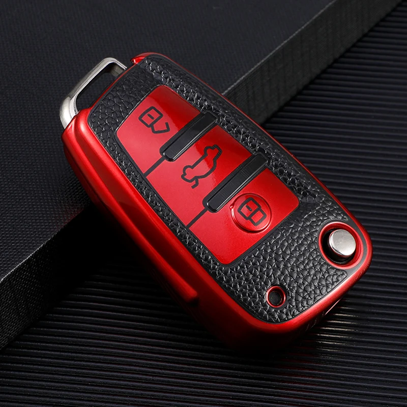 Funda cuir TPU llave pliable Audi A3 A4 A6 TT Q3 Q7 - imagen 5