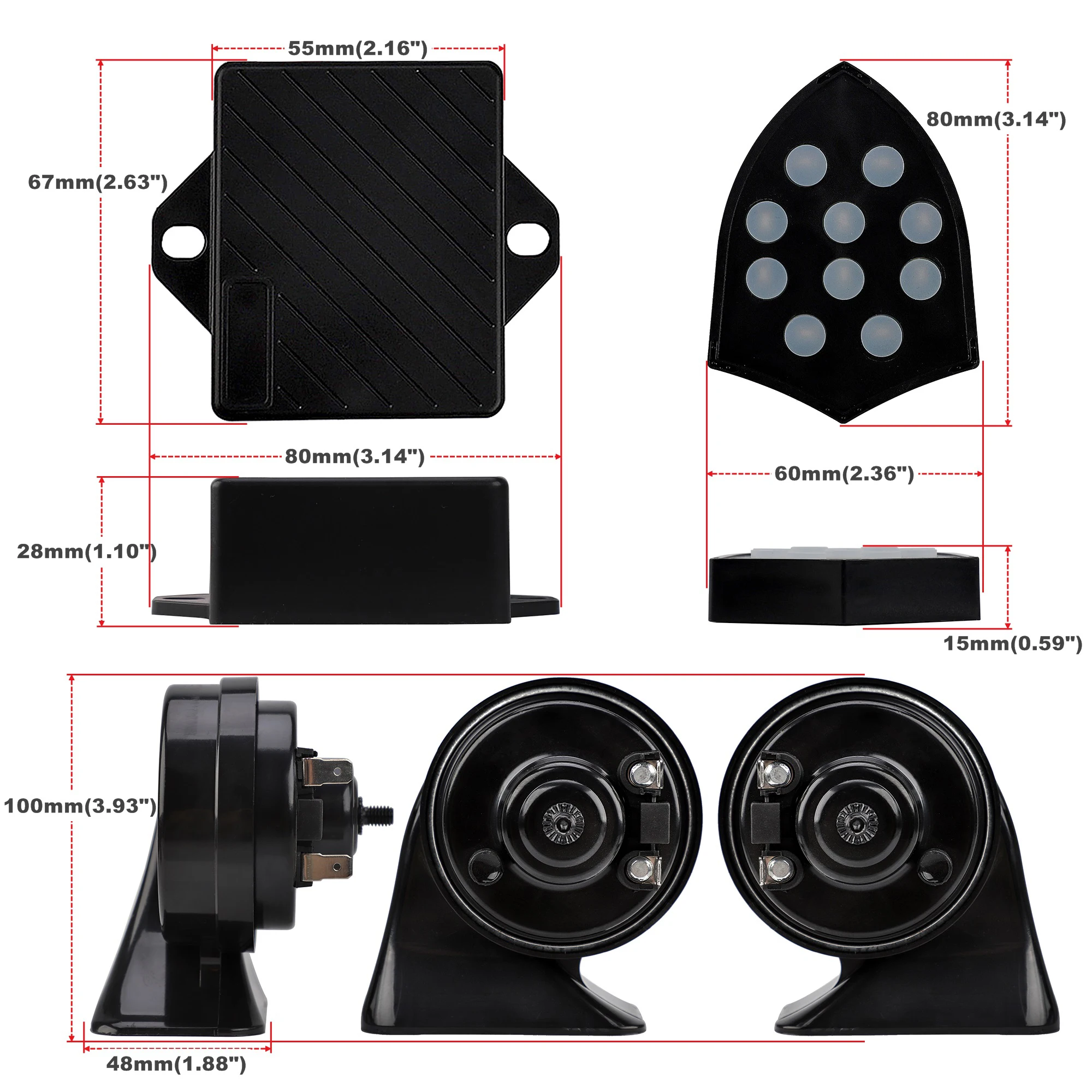 Bocina electrónica musical universal 12 V con controlador - imagen 2