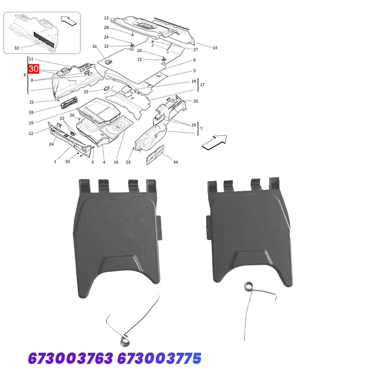 Tapas de placa protectora de bisagra de maletero trasero de AEF3-Car para Maserati Quattroporte M156 14-21 cubierta embellecedora de protectores de puerta - imagen 4