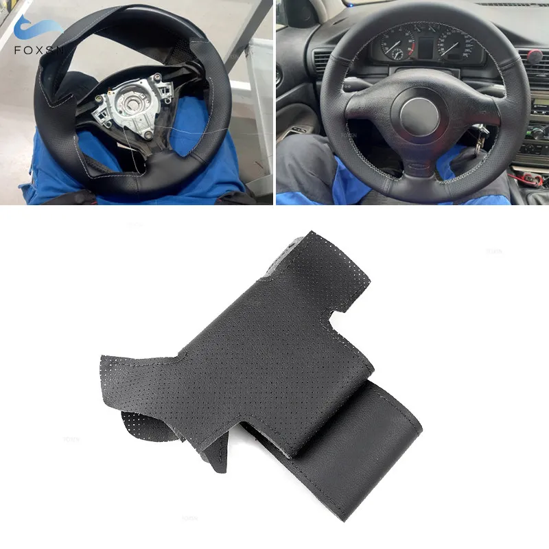Para VW Golf 4 MK4 1997-2004 Passat B5 1997-2002 Bora 1998-2005 Polo 1999-2001 protector para volante de coche embellecedor de cuero perforado - imagen 2