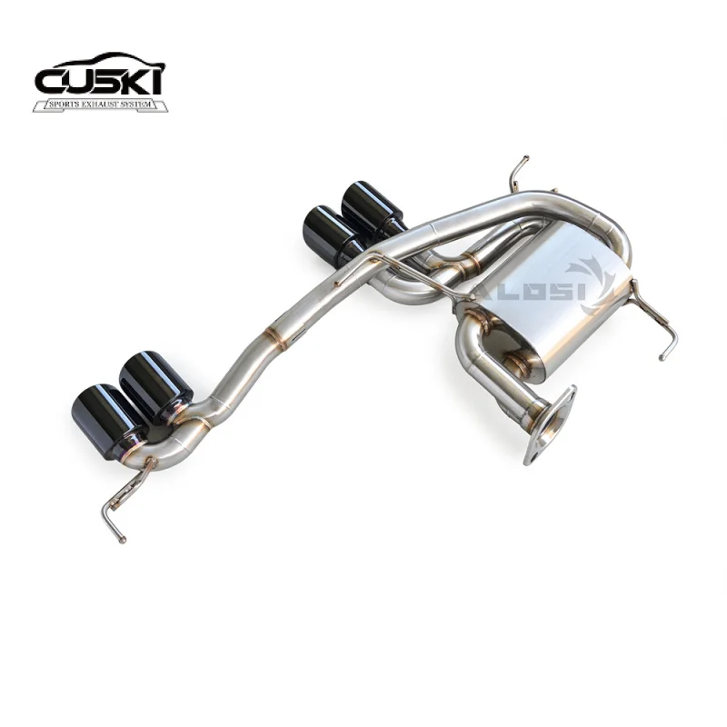 Parte trasera de gato de alta presión para BMW E90 E92 320i 318i 325i 2007-2012 onda de sonido de coche deportivo punta de escape de cuatro salidas difusor M3 adaptado - imagen 3