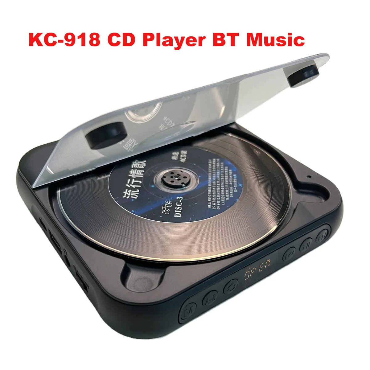 Woopker KC-918 CD Player Portable BT Music Player CD Rechargeable Battery Portable Bluetooth Speaker LCD