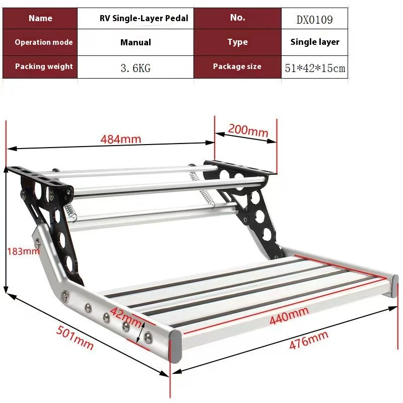 Escalón plegable caravana aluminio doble capa – accesorio para RV y Camper - imagen 4