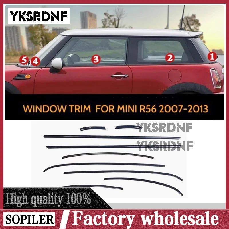 Molduras ventana acero inoxidable negro para Mini F56 R56 Countryman