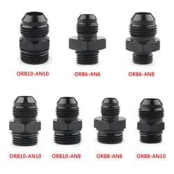 Racord adaptador ORB-AN aluminio negro 6061 para automoción y tuning