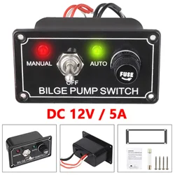 Panel interruptor bomba de sentina marina 3 vias 12V LED para yate