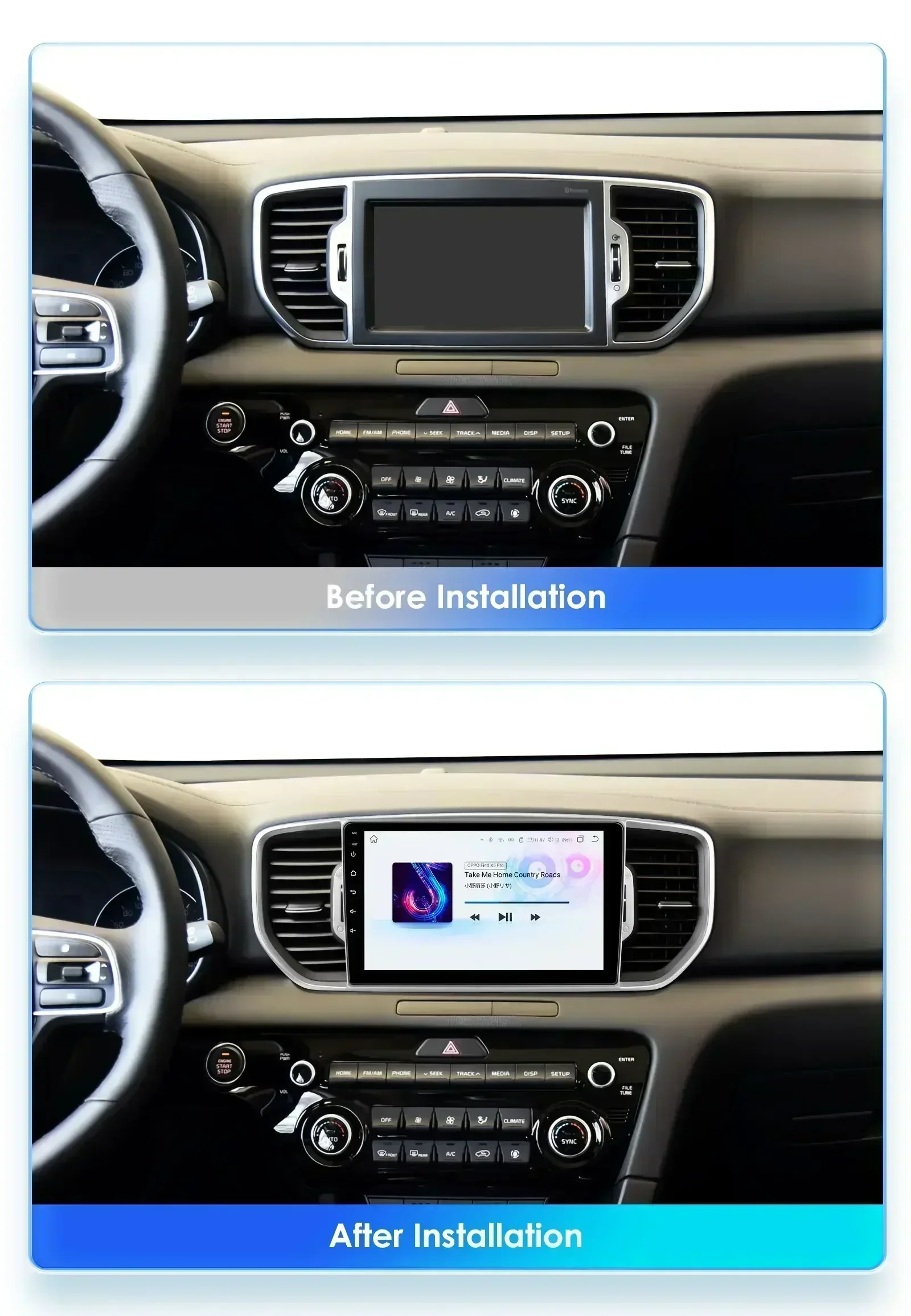 Radio Android Hizpo 2 DIN con CarPlay para Kia Sportage IV 2016-2018 - imagen 2