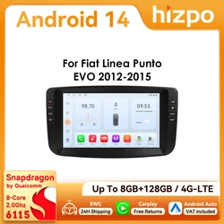 Hizpo Autoradio Android 9" 2DIN CarPlay DSP Fiat Linea Punto EVO 2012-2015
