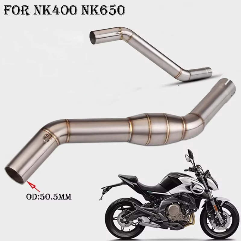 Tubo intermedio de escape inox para CFMOTO NK400 y 650NK