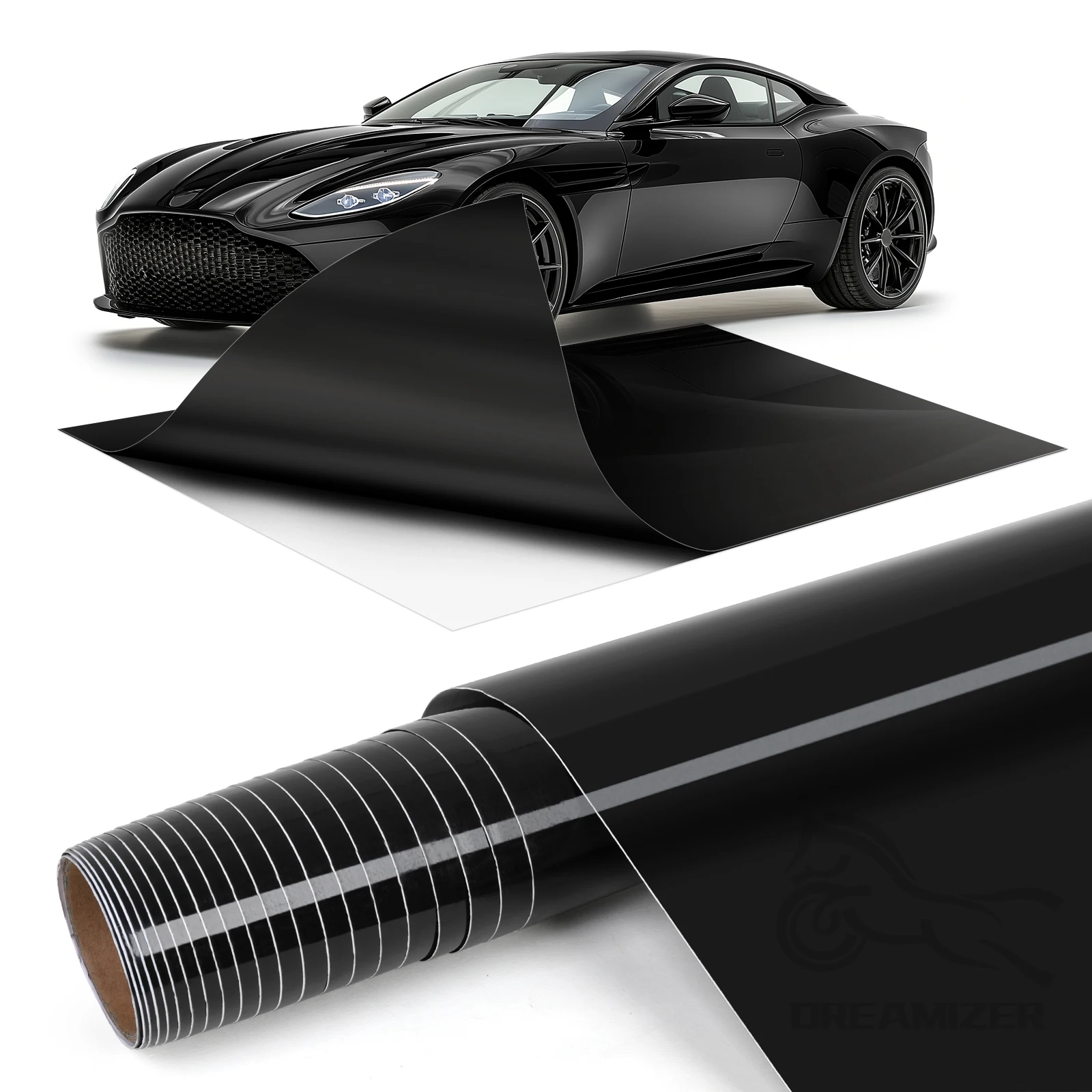 Vinilo fibra de carbono negro brillante holográfico para coche - imagen 2