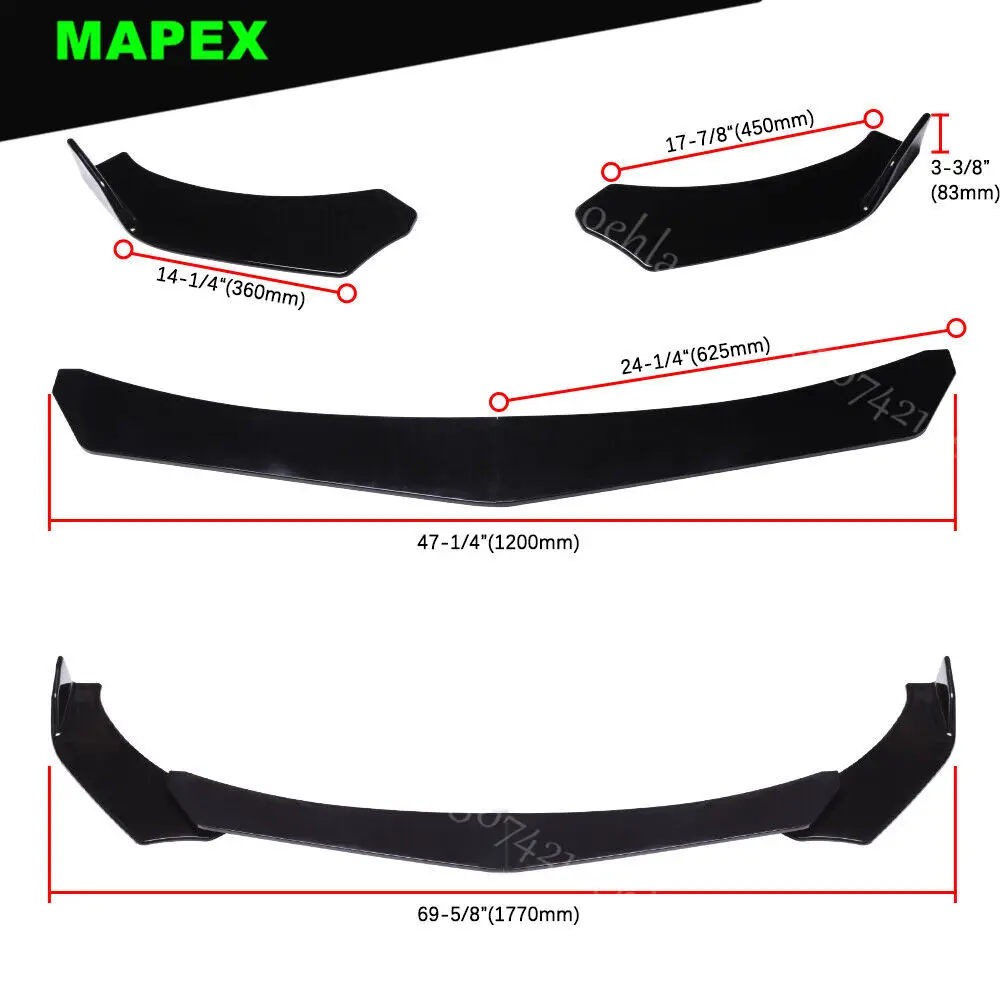 Divisor de labio delantero fibra de carbono para Genesis G70 G80 G90 - imagen 5