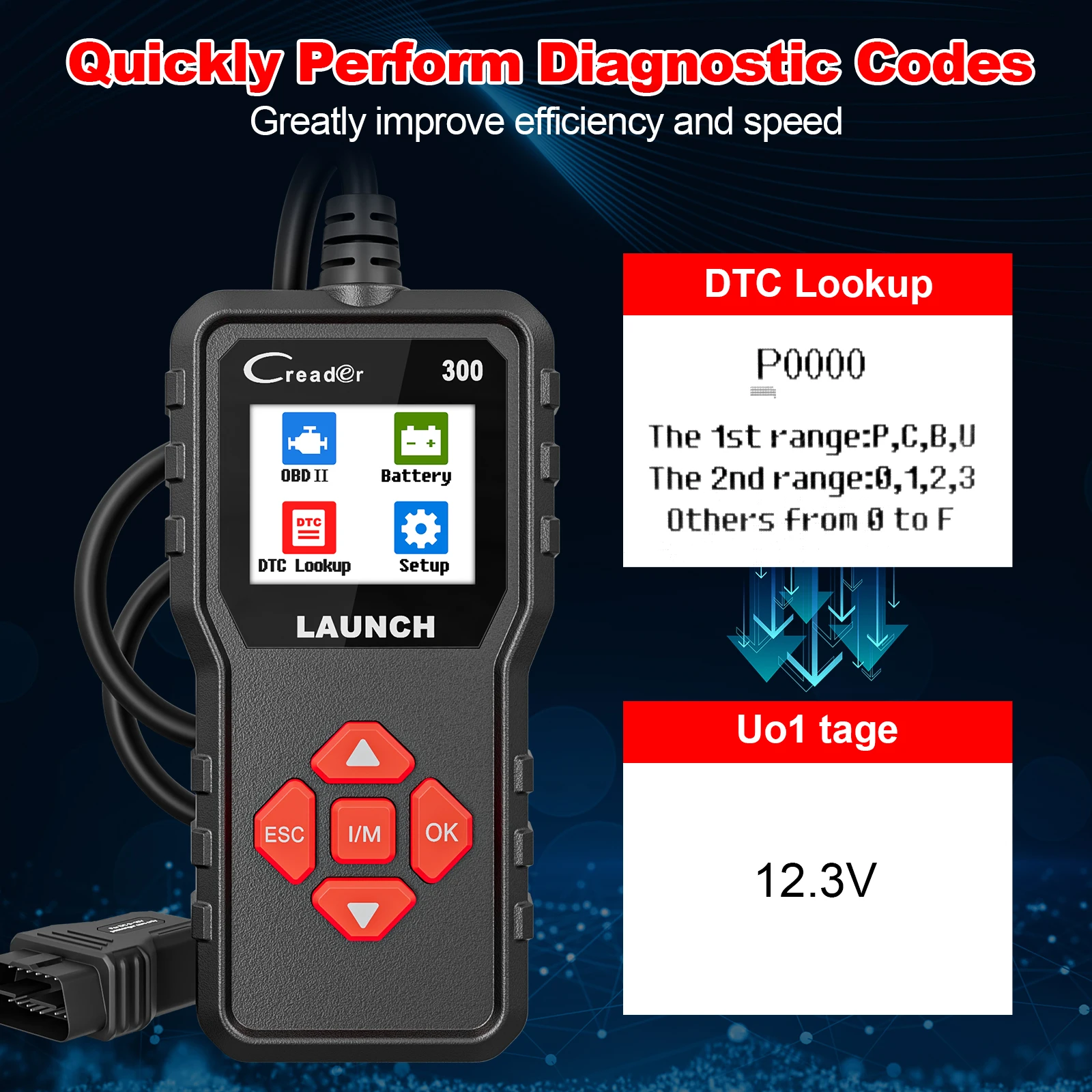 Escáner OBD2 LAUNCH CR300 – Herramienta de diagnóstico para coches - imagen 3