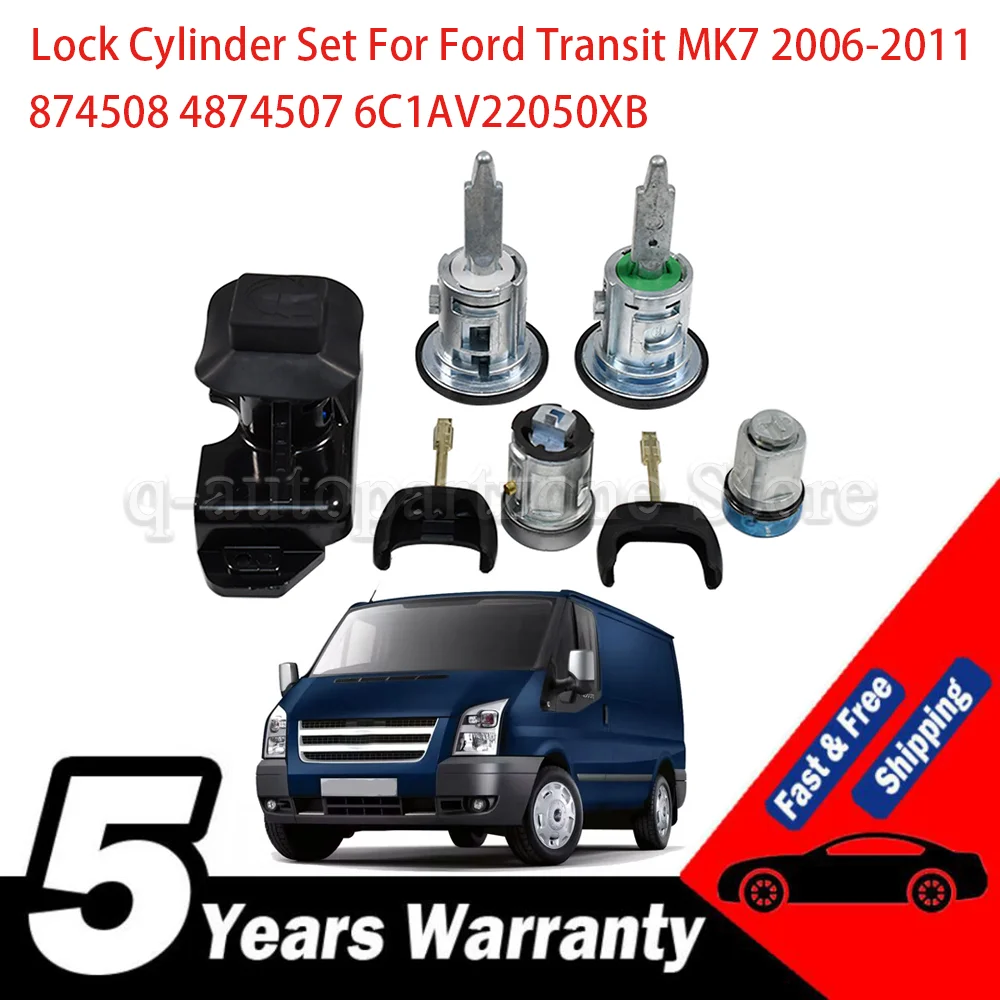874508 4874507 6C1AV22050XB para Ford Transit Mk7 2006-2011 un juego de cerradura interruptor de encendido cerradura de puerta izquierda derecha cerradura de maletero