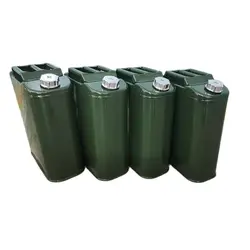 Tanque Jerry de Metal de 30L, latas de combustible de acero inoxidable, soporte de depósito de gasolina para coche con 3 asas, caño de aleación de aluminio, tanque de almacenamiento