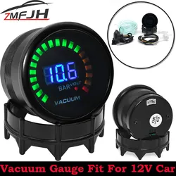Medidor de vacío digital LED 52mm azul universal coche -1 a 0 bar