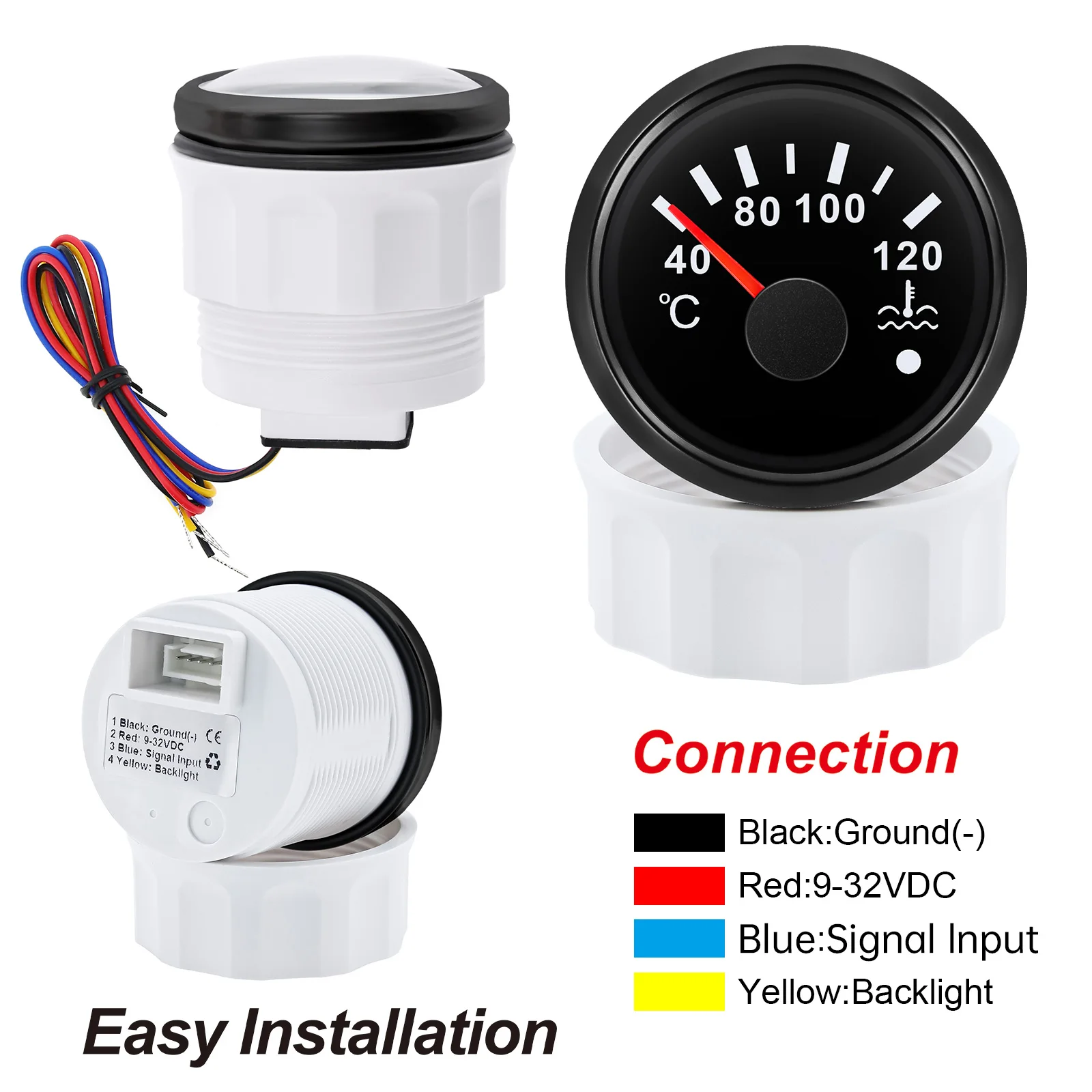 Reloj digital de temperatura del agua 40-120 °C impermeable con luz roja - imagen 5