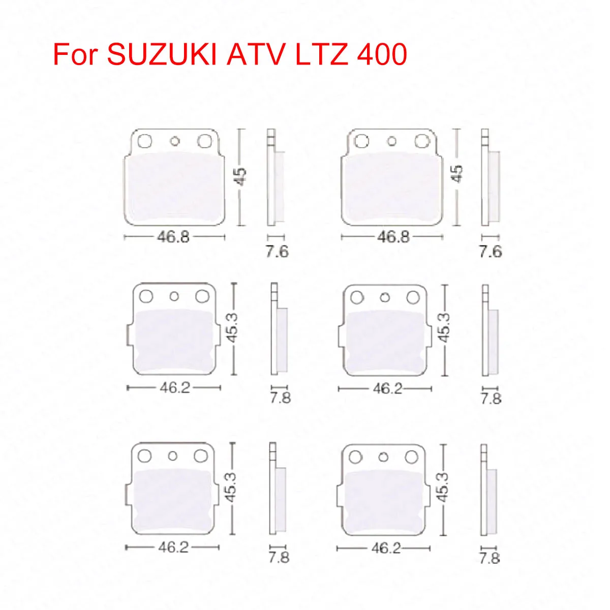 Suzuki pastillas de freno delanteras y traseras LTZ400 2003-2011 - imagen 3