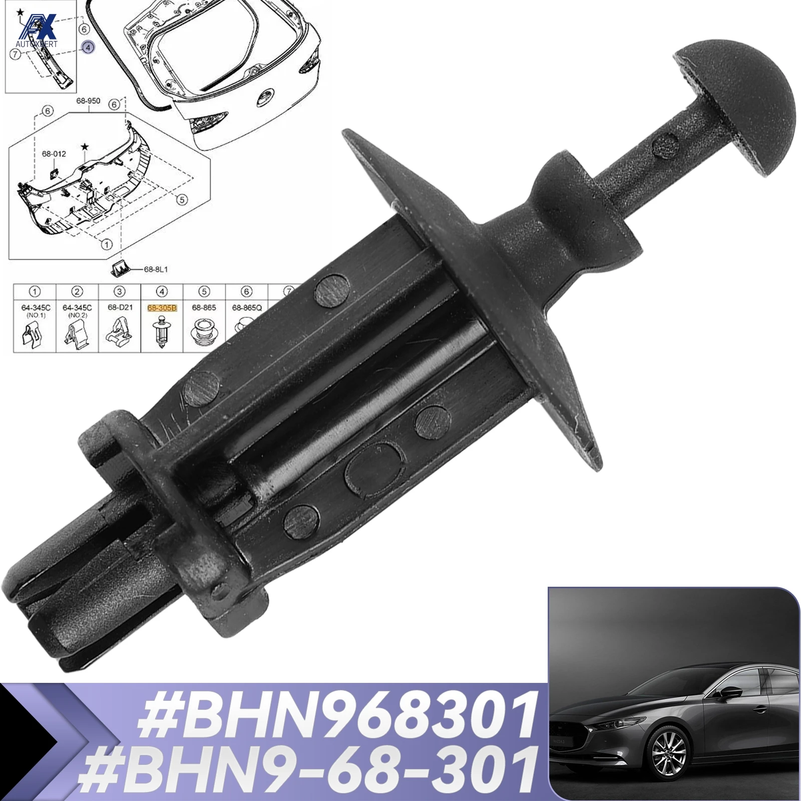 Gancho maletero BHN9-68-301 para Mazda 3 BM/BP CX-3 CX-30