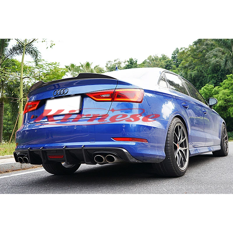 Difusor labio parachoques trasero fibra carbono Audi S3 S line 2013-2016 - imagen 4