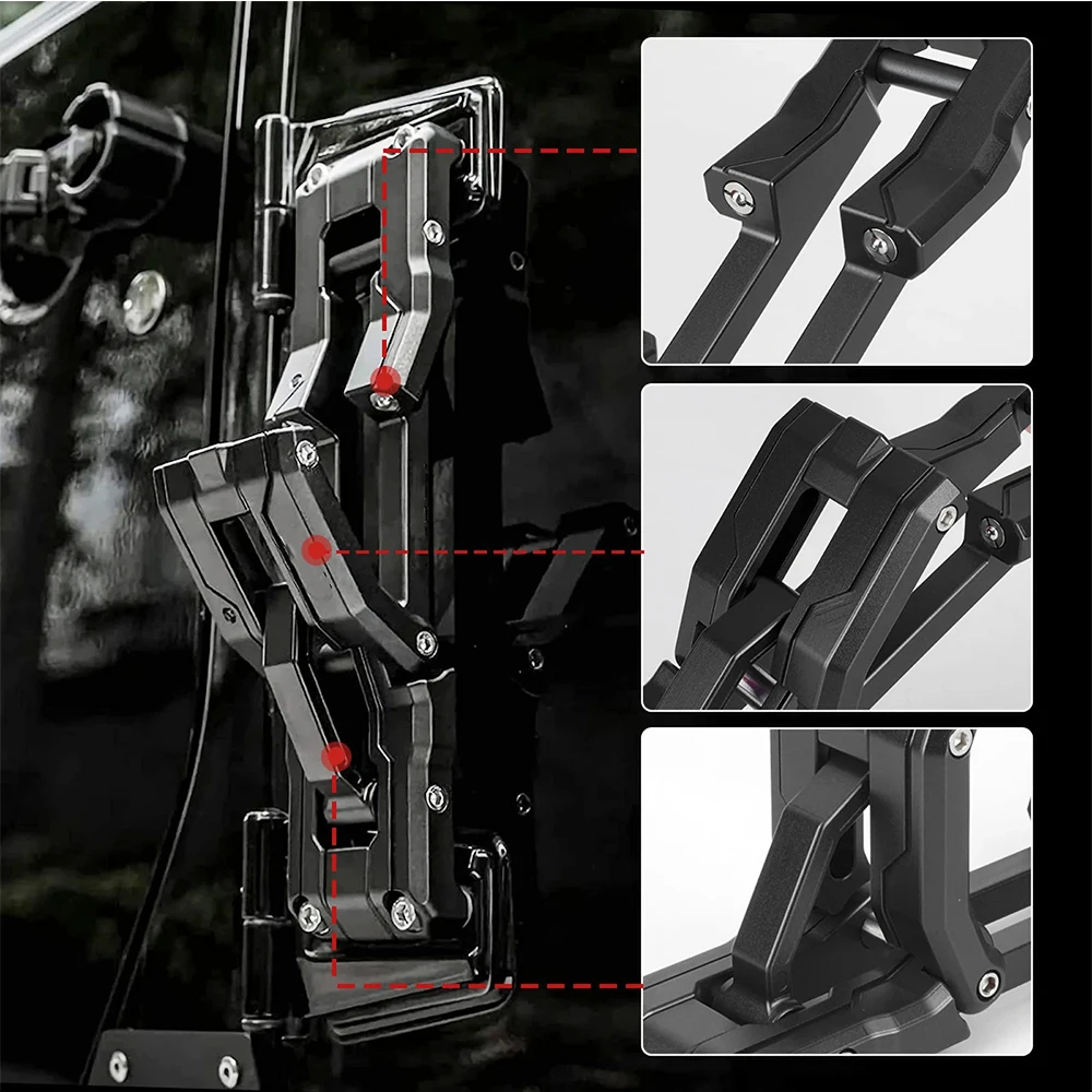 Estribo plegable de aluminio para Jeep Wrangler JK y JL - imagen 4
