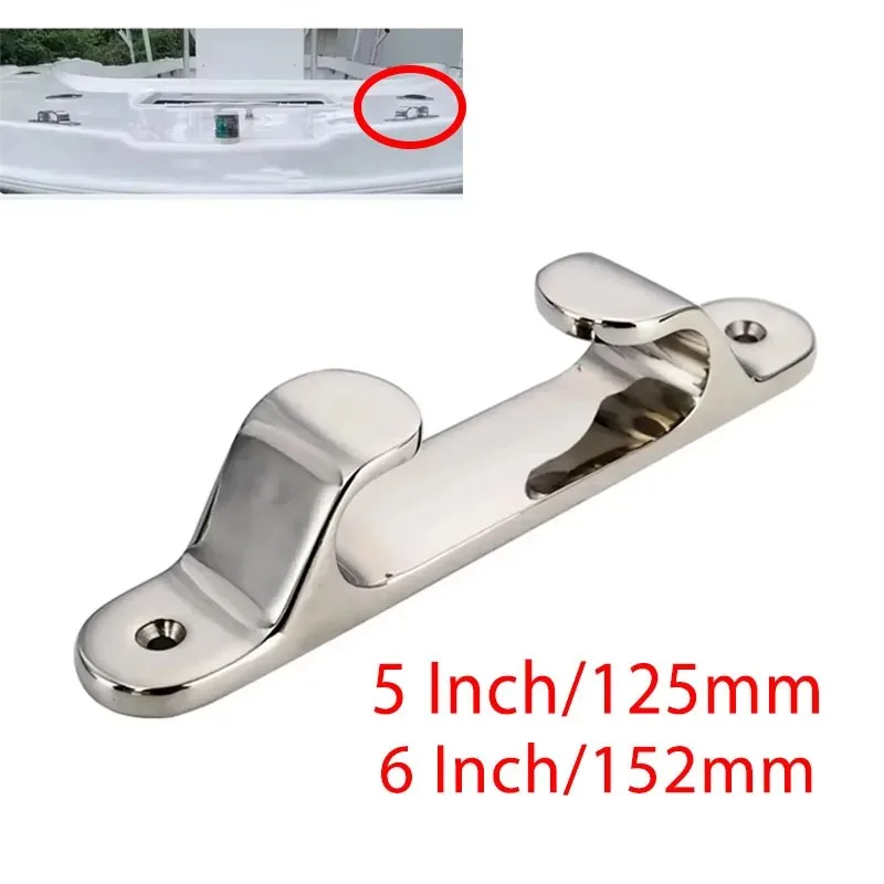 5 "6" 316 Acero inoxidable carenado marino muelle cubierta cornamusa línea cuerda barco yate Hardware marino montaje espejo pulido - imagen 2