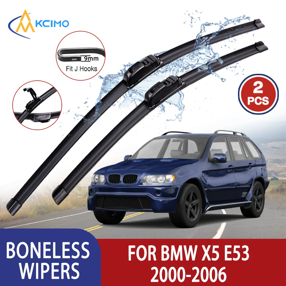 Kcimo limpiaparabrisas sin hueso tipo U 24" + 22" para BMW X5 E53 2000-2006
