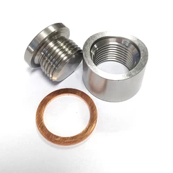 Tapón para sonda lambda de acero inoxidable M18 x 1,5 con muescas
