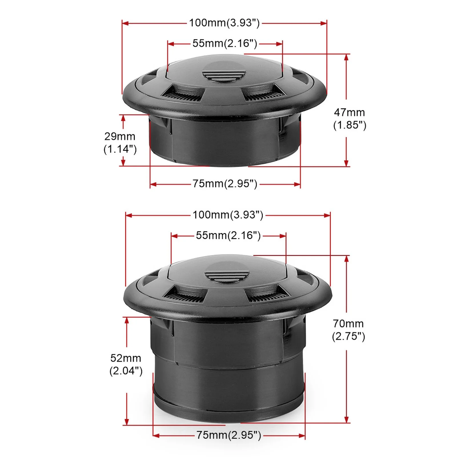 Pomo Ventilación Universal Salpicadero 75mm – Camper, Caravana y Camión - imagen 3