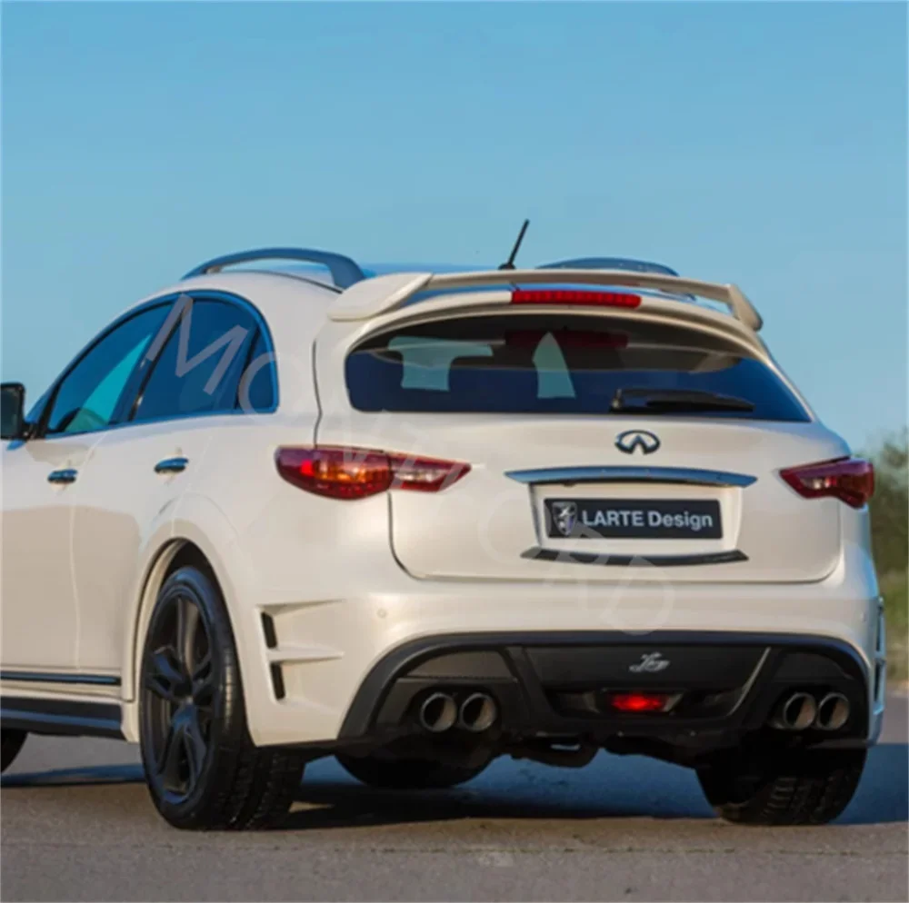 Estilo de coche de fibra de carbono + negro para Infiniti FX35 FX38 2009-2013 FX 35 37 50 alerón trasero ala maletero labio divisor kits de carrocería
