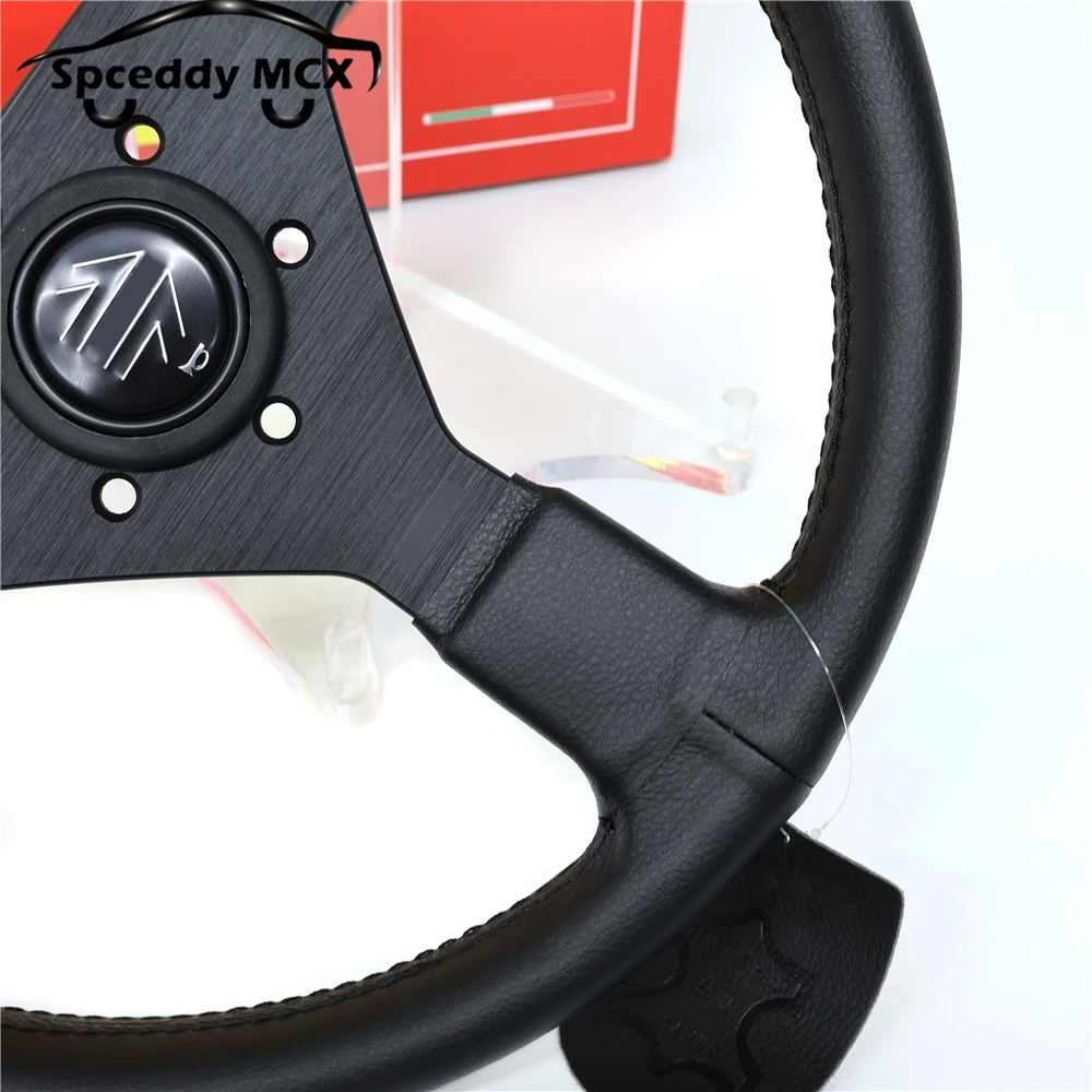 Volante deportivo Drift Racing JDM V2 de ante negro, 320 mm - imagen 5