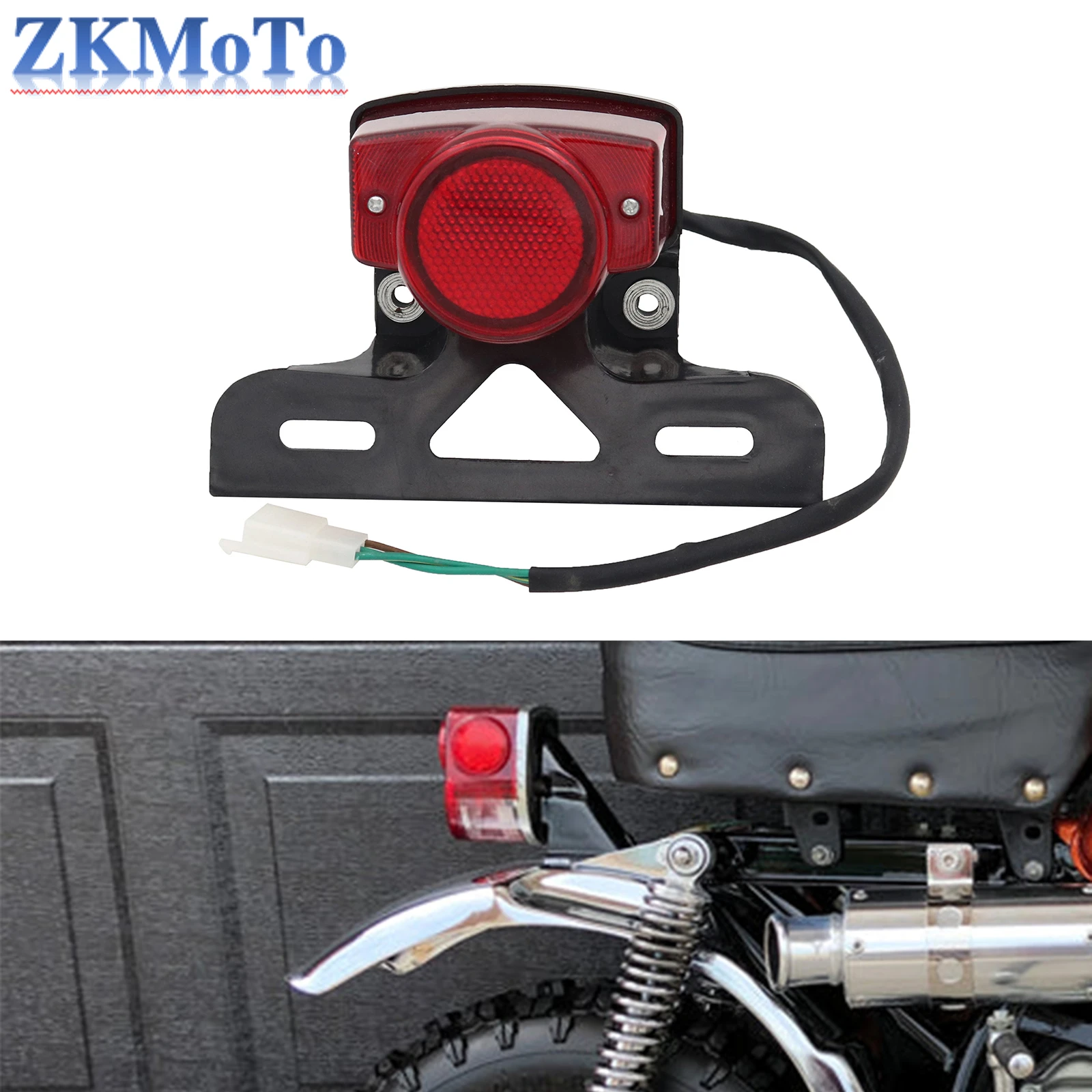 Luz trasera freno Honda Monkey Z50 12V con soporte matrícula Z50JZ