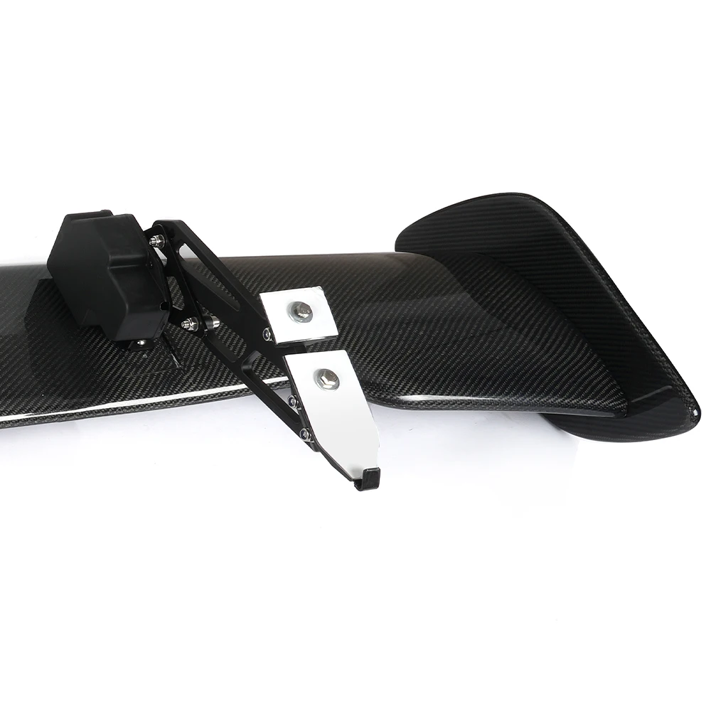 Alta cantidad de ventas, soporte trasero eléctrico Universal ajustable de fibra de carbono, alerón de coche estilo GT - imagen 5
