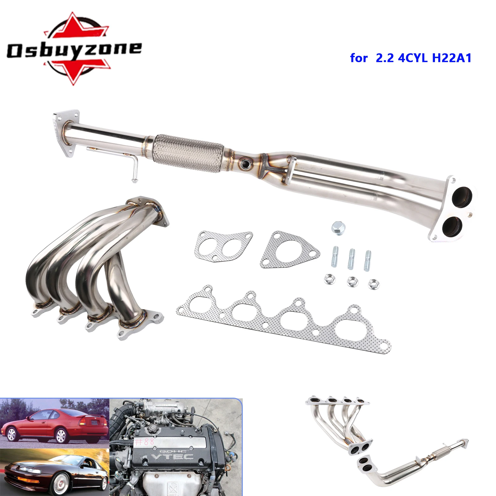 Colector de escape acero inoxidable H22A1 Honda Prelude 92-96 2.2 VTEC