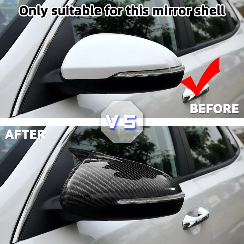 Para KIA K5 Optima 2016-2019 cubierta de espejo retrovisor lateral adhesivo para coche tapa de ala funda de puerta Exterior embellecedora de fibra de carbono - imagen 2