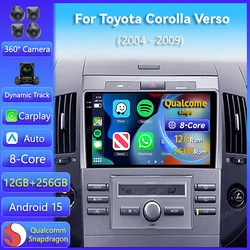 Android 15 Auto Toyota Corolla Verso 2004-2009 Carplay GPS 360 cámara