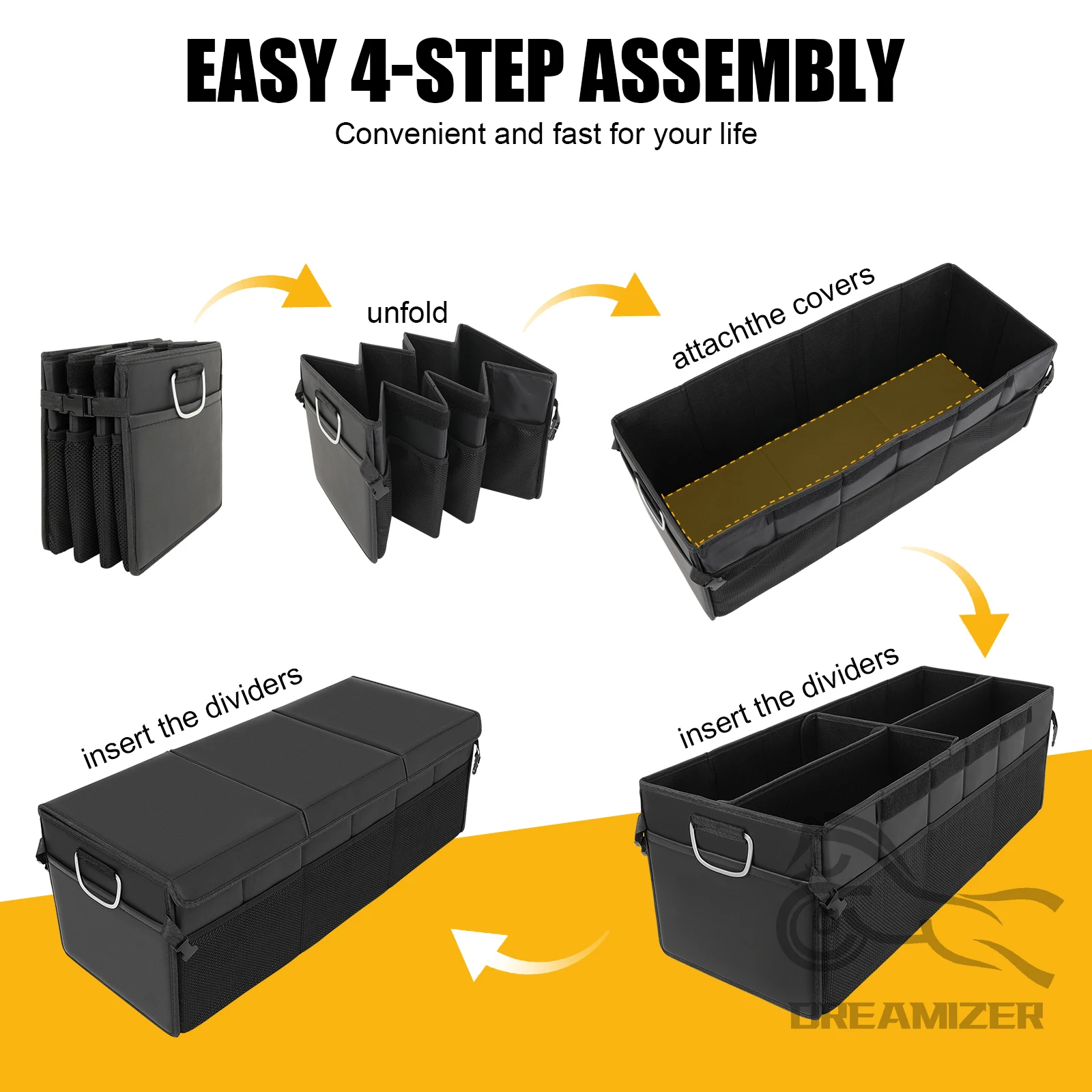 Organizador de coche plegable 3 en 1 – gran capacidad para maletero - imagen 4