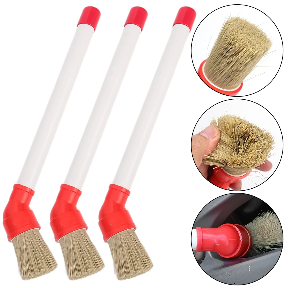 Cepillo lubricante rojo y blanco con mango ergonómico