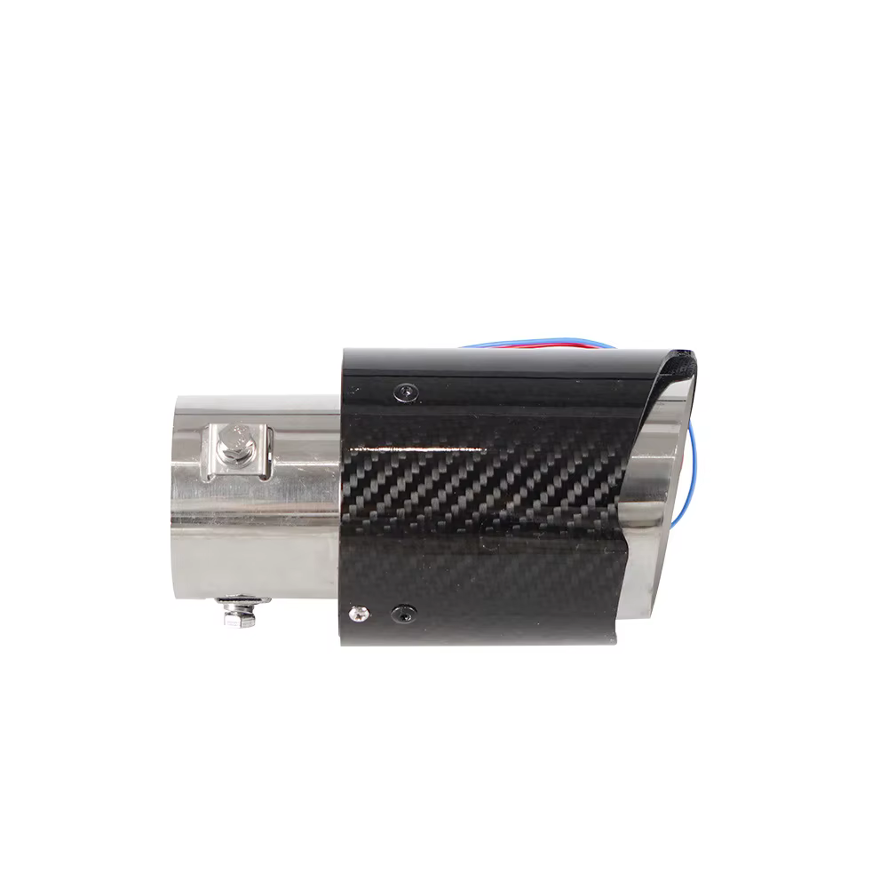 Punta de escape fibra carbono 63mm LED azul tuning - imagen 5