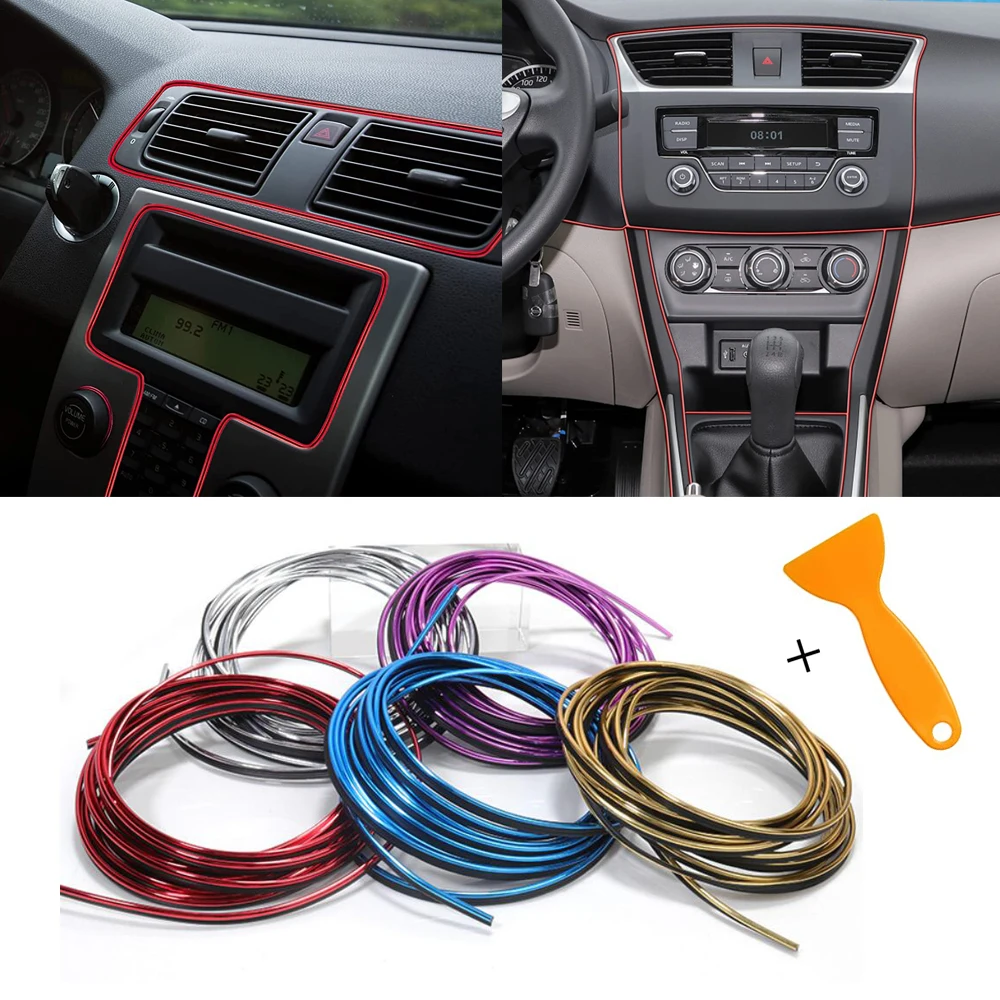 Tira embellecedora flexible para salpicadero y puertas del coche