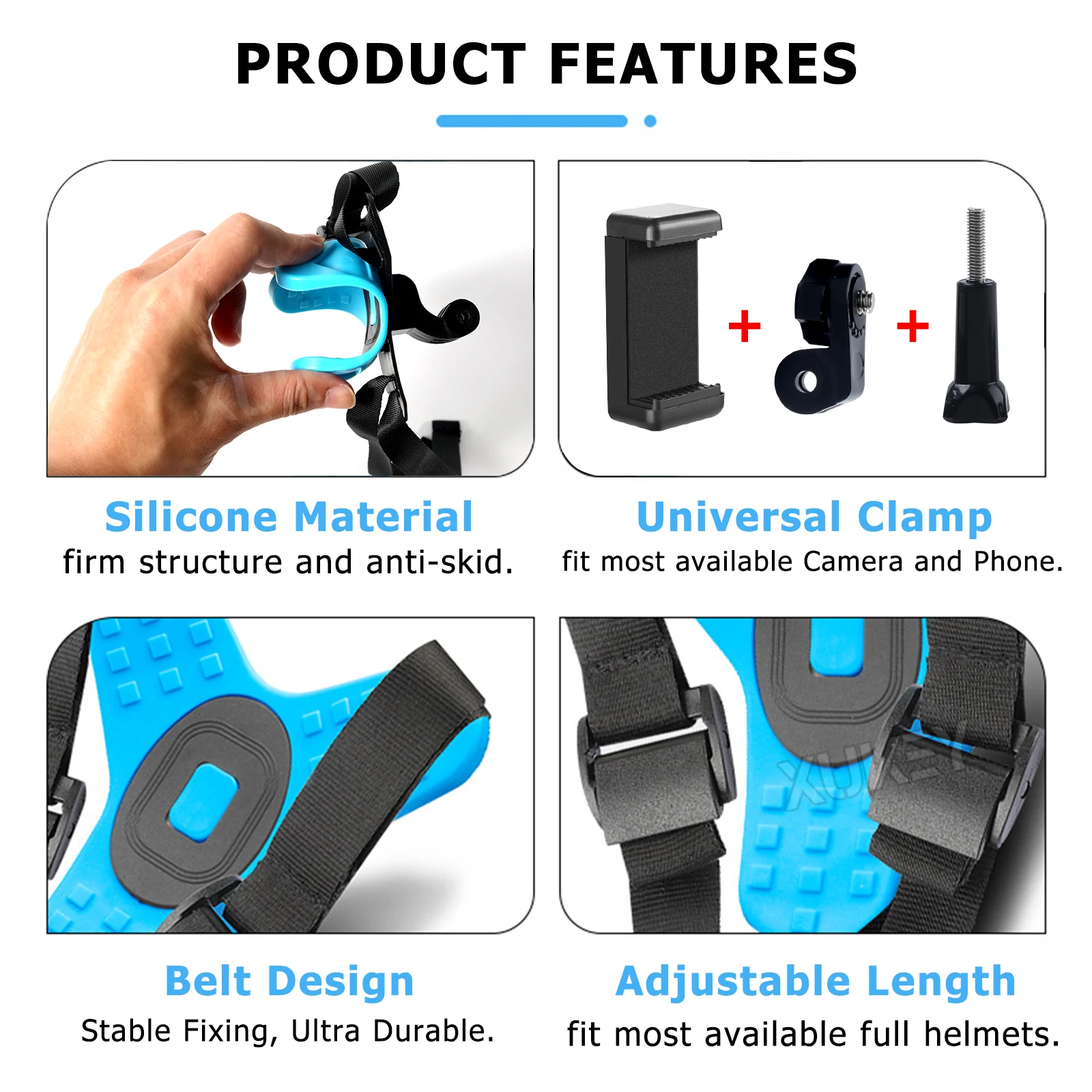 Soporte cámara casco moto GoPro Hero universal – antivibraciones - imagen 5