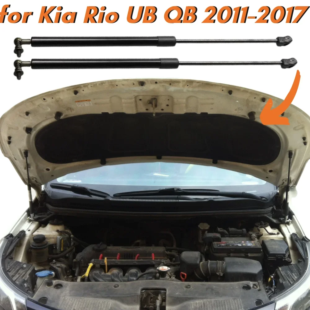 Puntales de capó fibra de carbono para Kia Rio Pride UB 2011-2017