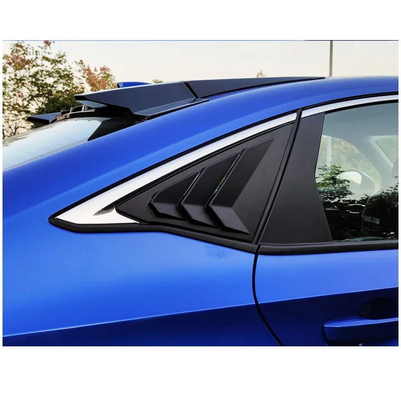 Embellecedor de ventilación lateral de rejilla de ventana para Honda Civic 11. a generación 2021-2023, cubierta de obturador de ventana trasera, accesorios negros brillantes - imagen 3
