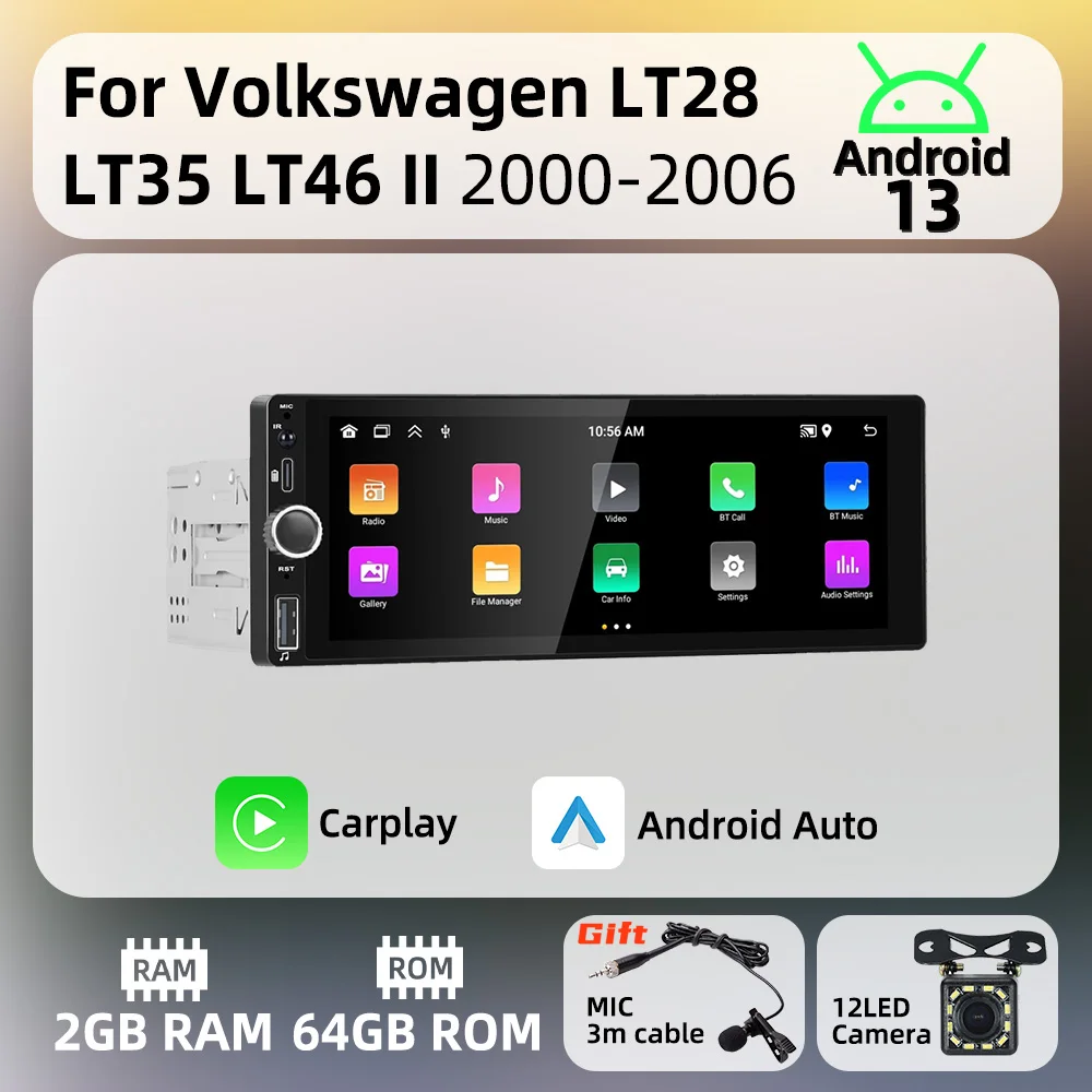 Autoradio Android CarPlay 1 Din VW LT28 LT35 LT46 (2000-2006)