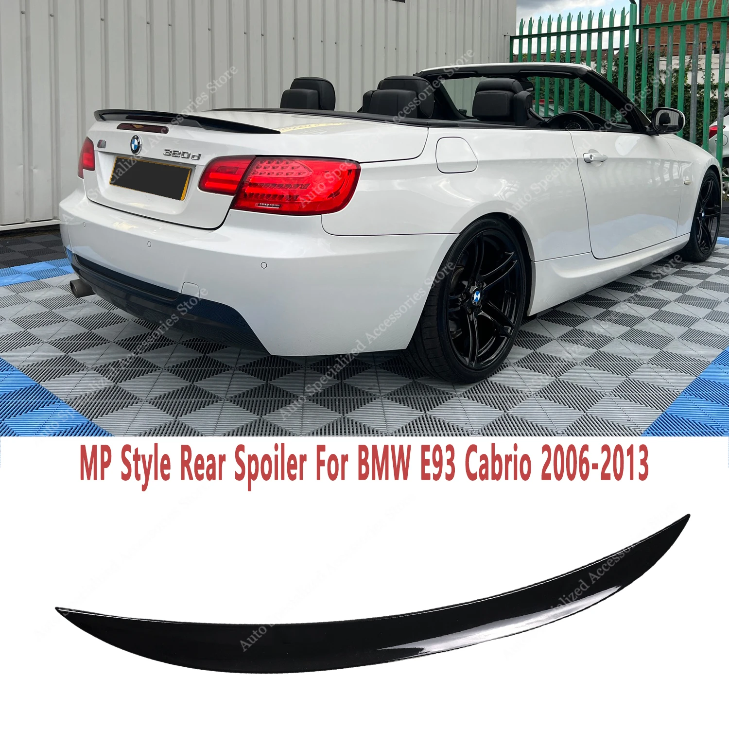 Alerón trasero negro brillante estilo M BMW E93 Cabrio 2007-2014