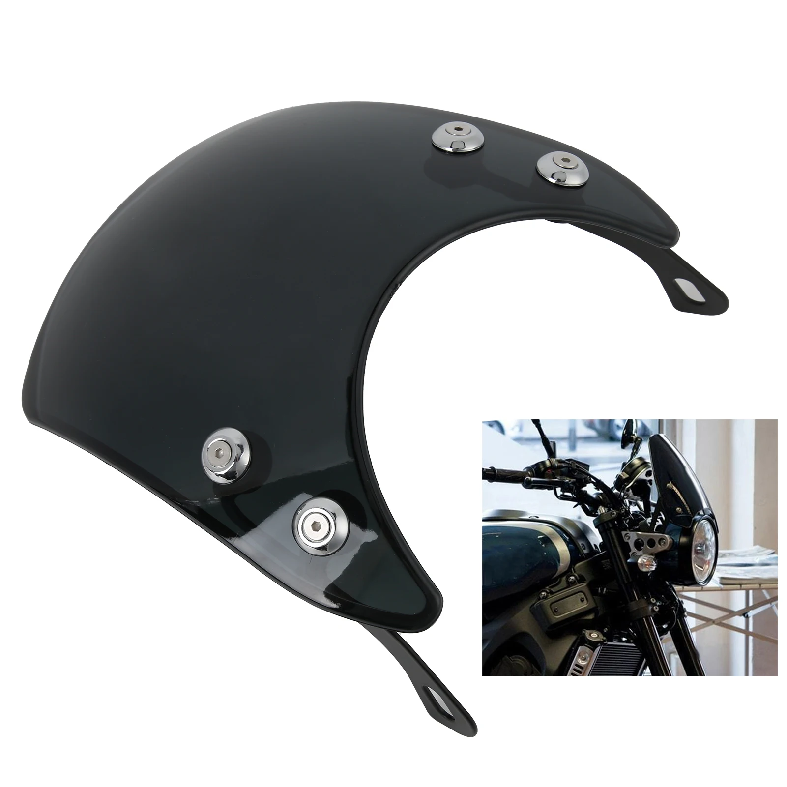 Deflector de viento universal para faro de moto retro 5-7 pulgadas