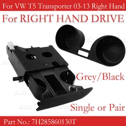 Portavasos RHD negro para VW T5 Transporter 7H
