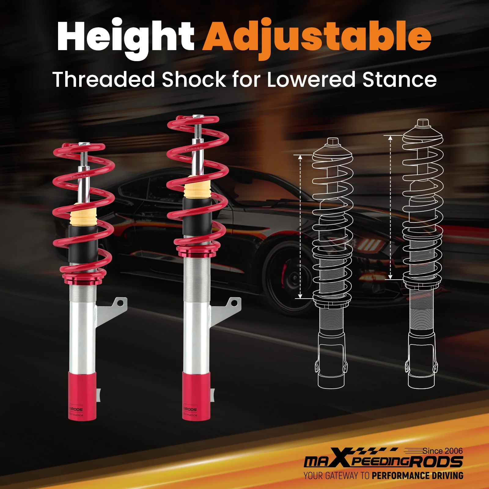 Kit de resorte helicoidal de suspensión para VW Golf Mk5 Mk6 1K Jetta Mk5 1K5 Passat B6 CC Beetle Coilovers para Audi TT 8J (FWD) 2006-2014 - imagen 3