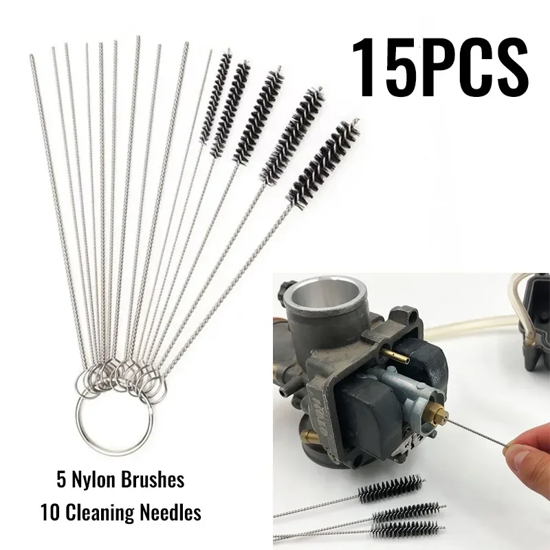 Kit limpieza carburador portátil con agujas y cepillos nylon - imagen 2