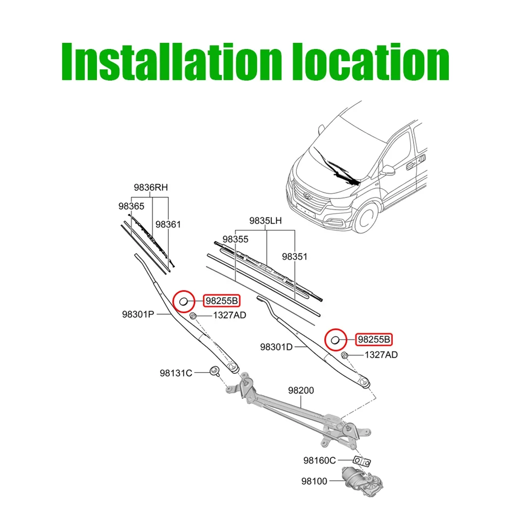 Tapas tuerca brazo limpiaparabrisas SsangYong Actyon 2G - imagen 2